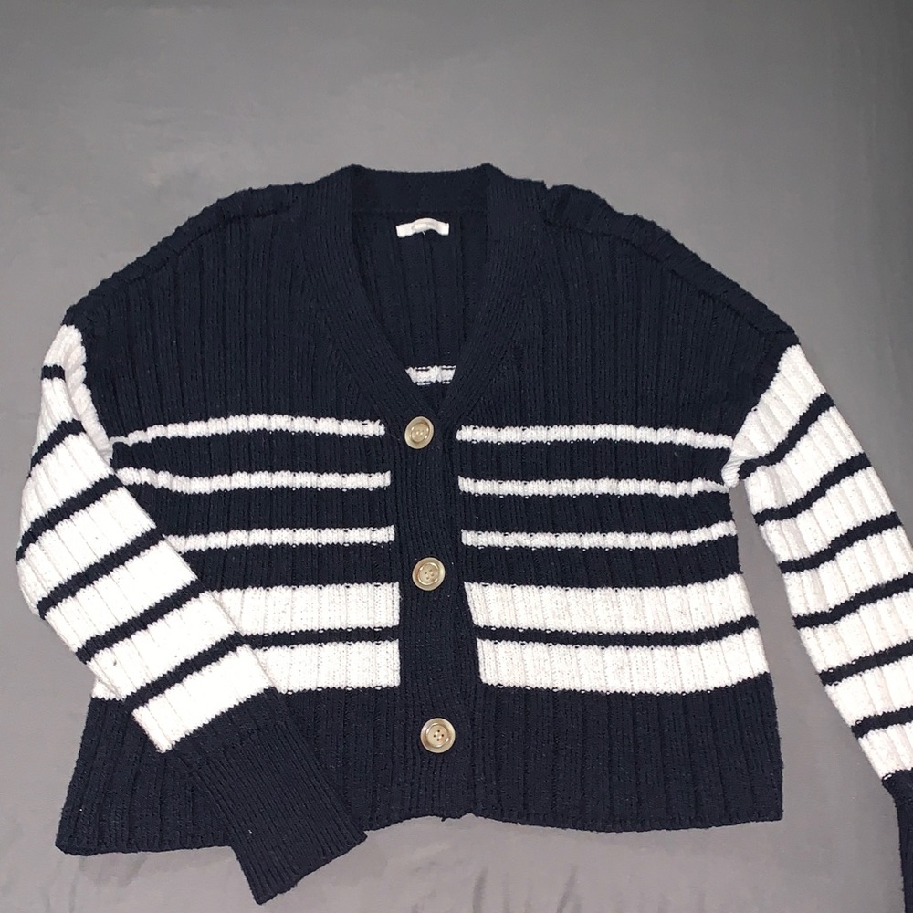 Striped Blue and White Women's Sweater